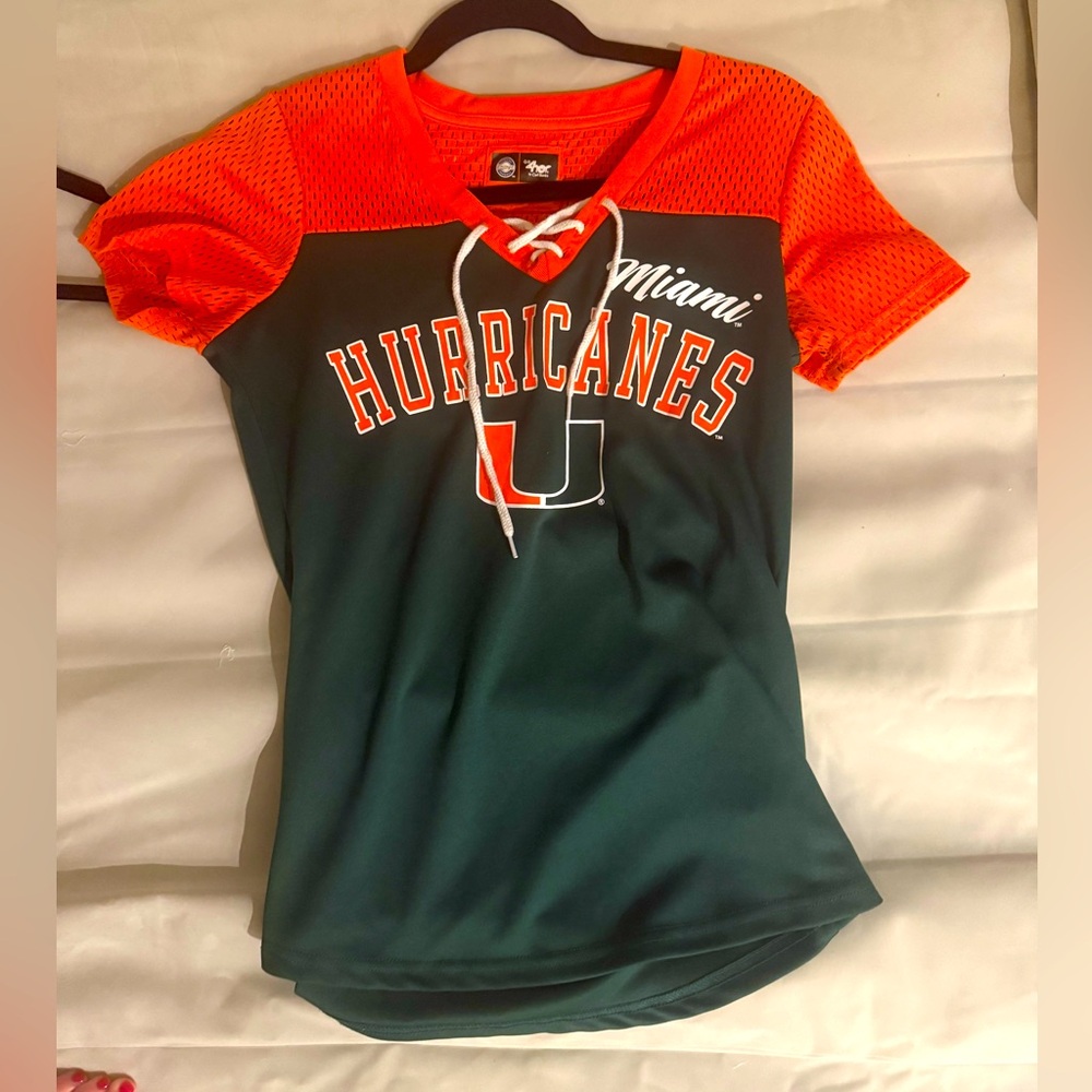University of Miami t shirt jersey hurricanes tailgate clothes